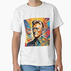 Colorful digital portrait inspired by Kirk Douglas on pop art background classic T-Shirt