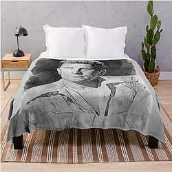 Kirk Douglas Art, watercolor bw Throw Blanket
