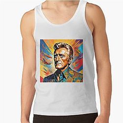 Colorful digital portrait of Kirk Douglas on a pop art background