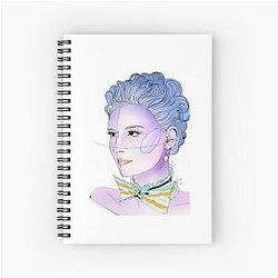 Portrait of Marie Antoinette in Blue Spiral Notebook