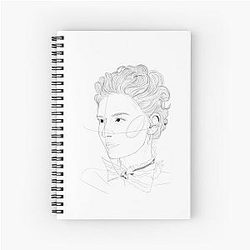 Portrait of Marie Antoinette Line Art Spiral Notebook