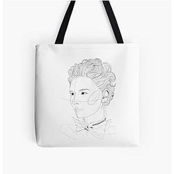 Portrait of Marie Antoinette Line Art - Kirsten Dunst Tote Bag