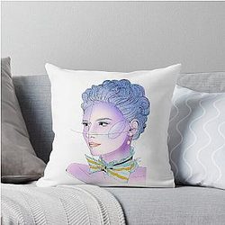 Portrait of Marie Antoinette in Blue Throw Pillow