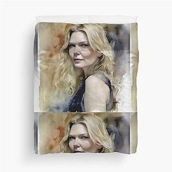 Kirsten Dunst in watercolors Duvet Cover