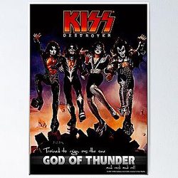 KISS die Band - Destroyer - God of Thunder Songtext Poster RB2411
