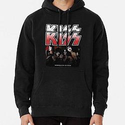 KISS Imagem da banda 1975 mais logotipo Design estressado Pullover Hoodie RB2411