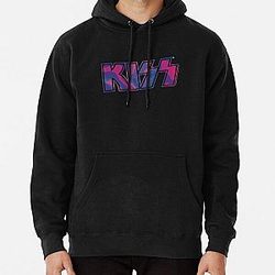 Rosa viola Tie-Dye Kiss The Band Logo Dark Pullover Hoodie RB2411