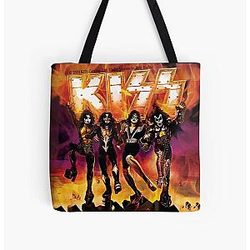 kiss la banda de rock Hard Rock Kiss Destructor del ejército todo sobre la bolsa de tote de impresión RB2411