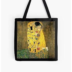 The Kiss - Gustav Klimt tutto sopra stampa Tote Bag RB2411
