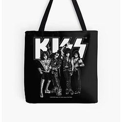 KISS Die Band - Voll Schwarz und Weiß Alle Over Print Tote Bag RB2411