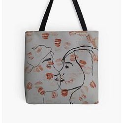 Kiss , Amor, Mujeres , Hombre Todo Sobre Imprimir Tote Bag RB2411