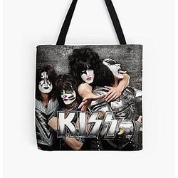 KISS grigio look up close All Over Stampa Tote Bag RB2411