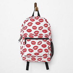 Pegatina roja Kiss Print Pattern Backpack RB2411