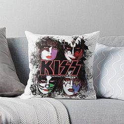 KISS la Banda - Tutti i Membri Faces effetto pennello Throw Pillow RB2411