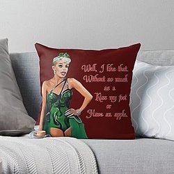 Natale bianco - Kiss Il mio piede o avere una mela - Red Throw Pillow RB2411