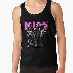 KISS Die Band - Pink, Schwarz und Weiß Version Tank Top RB2411