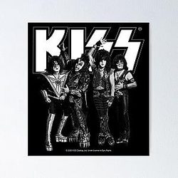 KISS Die Band - Full Black und White Poster RB2411