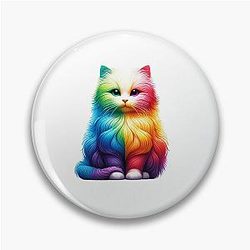 Colorful Rainbow Kittie  Pin