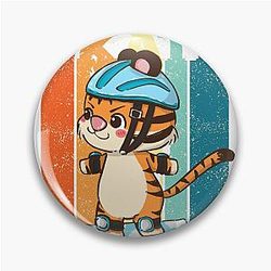 Kittie on a skateboard Pin