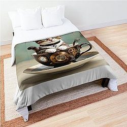 Steampunk Kittie in a Cup Comforter