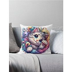 Cute Kittie Throw Pillow