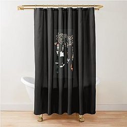 Kittie Black Rare Spit Shower Curtain
