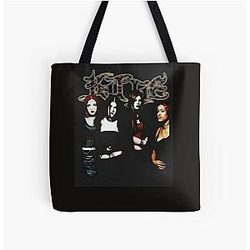 Kittie Black Rare Spit All Over Print Tote Bag