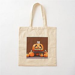 Helloween kittie Cotton Tote Bag