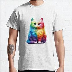Colorful Rainbow Kittie  Classic T-Shirt