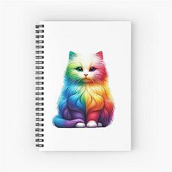 Colorful Rainbow Kittie  Spiral Notebook