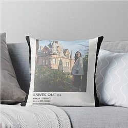 Knives Out Minimalist Film Poster Whodunit Mystery Movie Throw Pillow
