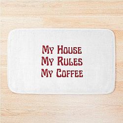 Knives Out My House My Rules Coffee Bath Mat