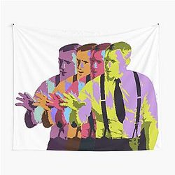 colorful benoît blanc from knives out tapestry