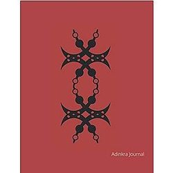 Adinkra Journal: Akofena - Sword of War symbolizes Courage. Beautiful Adinkra Symbol Lined Dark Red 120 page Writing Notebook Diary Gift Idea