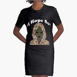 Kodak Black I Hope So Meme Graphic T-Shirt Dress