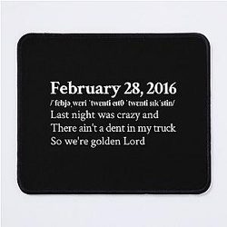 Koe Wetzel Aesthetic Country Quote Lyrics Black Mouse Pad