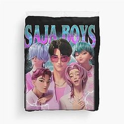 Saja Boys K-Pop Demon Hunters Duvet Cover