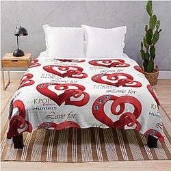 Love for Kpop Demon Hunters Aesthetic Design Emotional Kpop Fanart Throw Blanket