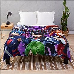 Kpop Demon Hunters Full Cast Fanart Kdrama Vibes Throw Blanket