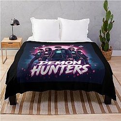 K-Pop Demon Hunters Supernatural Idol Warriors Art Print - Unique K-Pop Throw Blanket