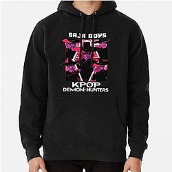Saja Boys Band Kpop Demon Hunters Bootleg Retro Movie Demon Hunters Pullover Hoodie
