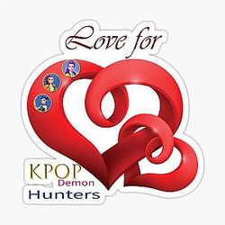 Love for Kpop Demon Hunters - Aesthetic Design, Kpop Fanart Sticker