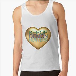 Kpop Demon Hunters Golden Heart Art  KDH Aesthetic Fan Design Tank Top