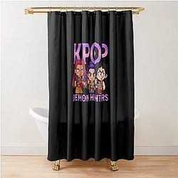 Kpop Demon Hunters Inspired Chibi Shower Curtain