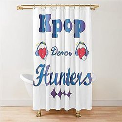 Kpop Demon Hunters - Heart with Headphones Shower Curtain