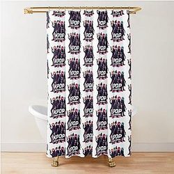 KPOP Demon Hunters Neon Fantasy Logo Sticker Shower Curtaing