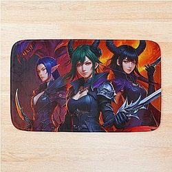 Kpop Demon Hunters Girls Monster Fanart Design Bath Mat