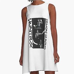 K-Pop Demon Hunters Black Art A-Line Dress