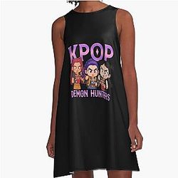 K-pop Demon Hunters Inspired Chibi A-Line Dress