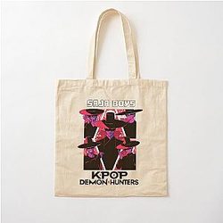 Saja Boys Band Kpop Demon Hunters Movie Bootleg Retro Movie Demon Hunters Cotton Tote Bag